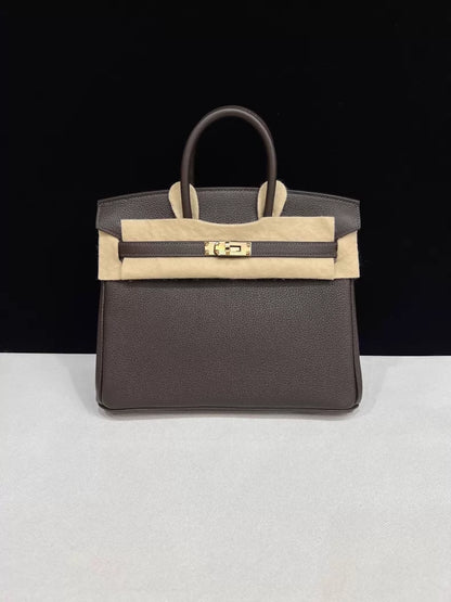 Hermes Birkin 25 maroon togo leather light gold hardware