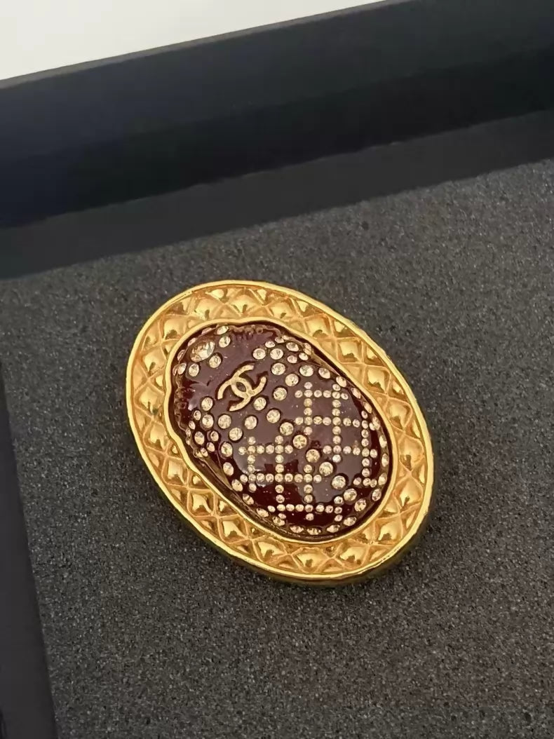 Chanel 19A Egyptian Scarab Inscription Brooch