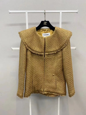 Chanel 19M gold tweed lapel jacket