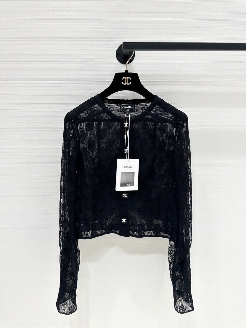 Chanel 23A camellia lace jacket