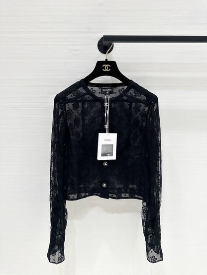Chanel 23A camellia lace jacket