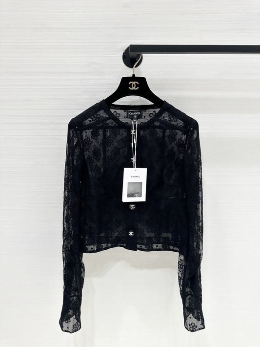 Chanel 23A camellia lace jacket