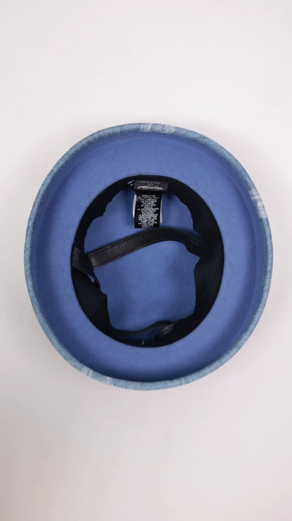 Chanel 2016 Runway Black Tweed and Denim Hat