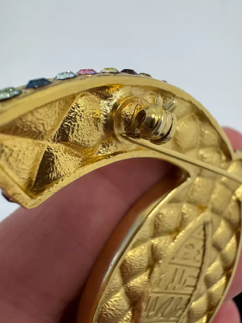 Chanel 19A Egypt Multicolor XL Beetle Brooch