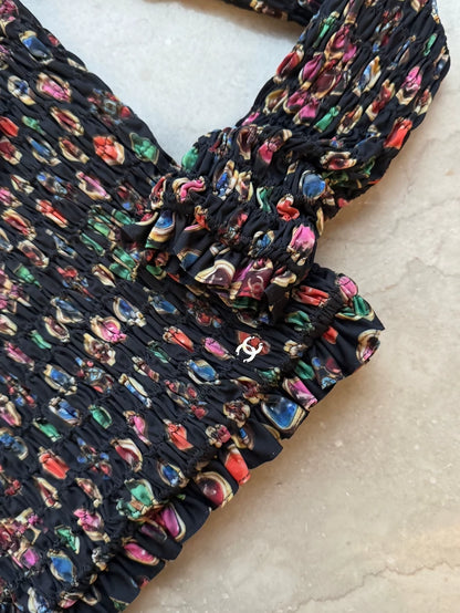 Chanel 21C print pleated top