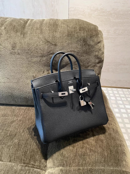 Hermes Birkin 25 black Togo leather palladium hardware
