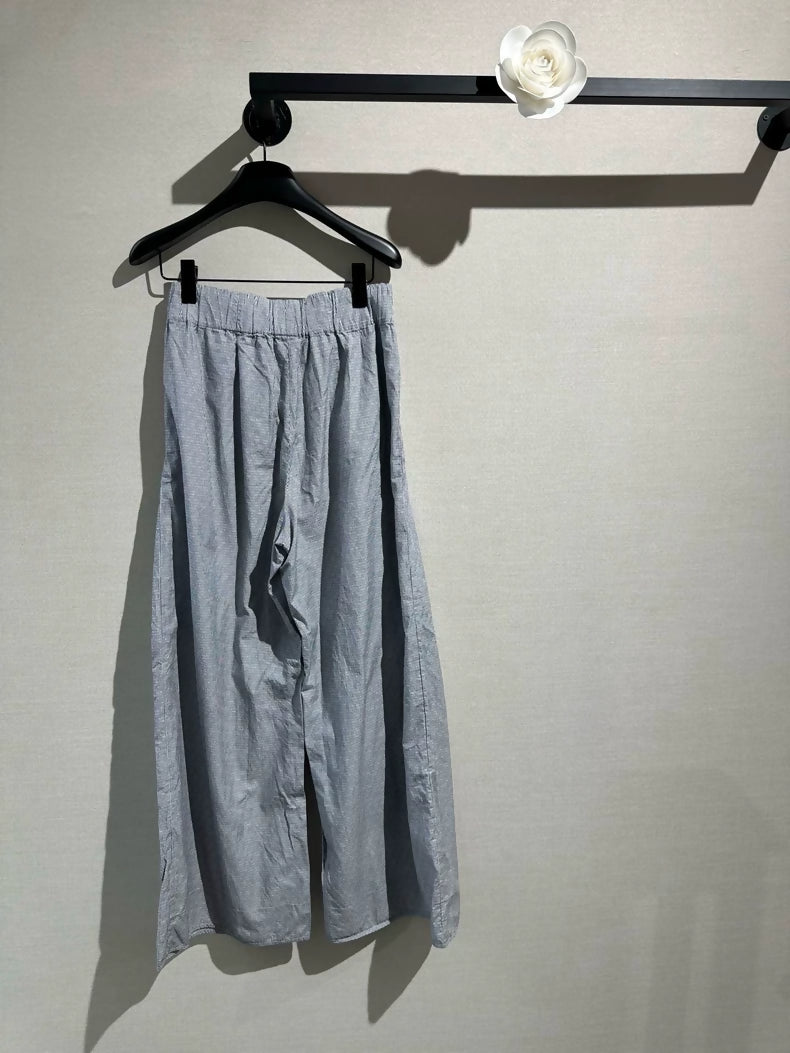 Chanel 24 grey striped wide-leg pants