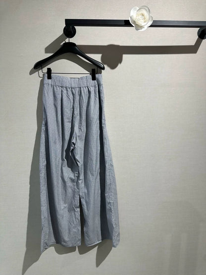 Chanel 24 grey striped wide-leg pants