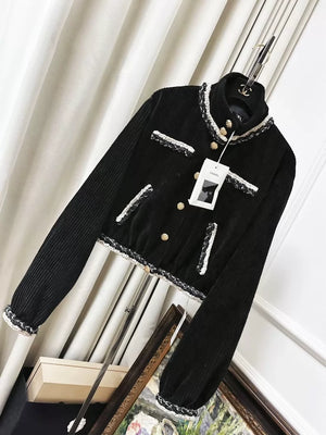 Chanel 25k black corduroy jacket