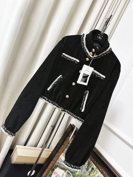 Chanel 25k black corduroy jacket