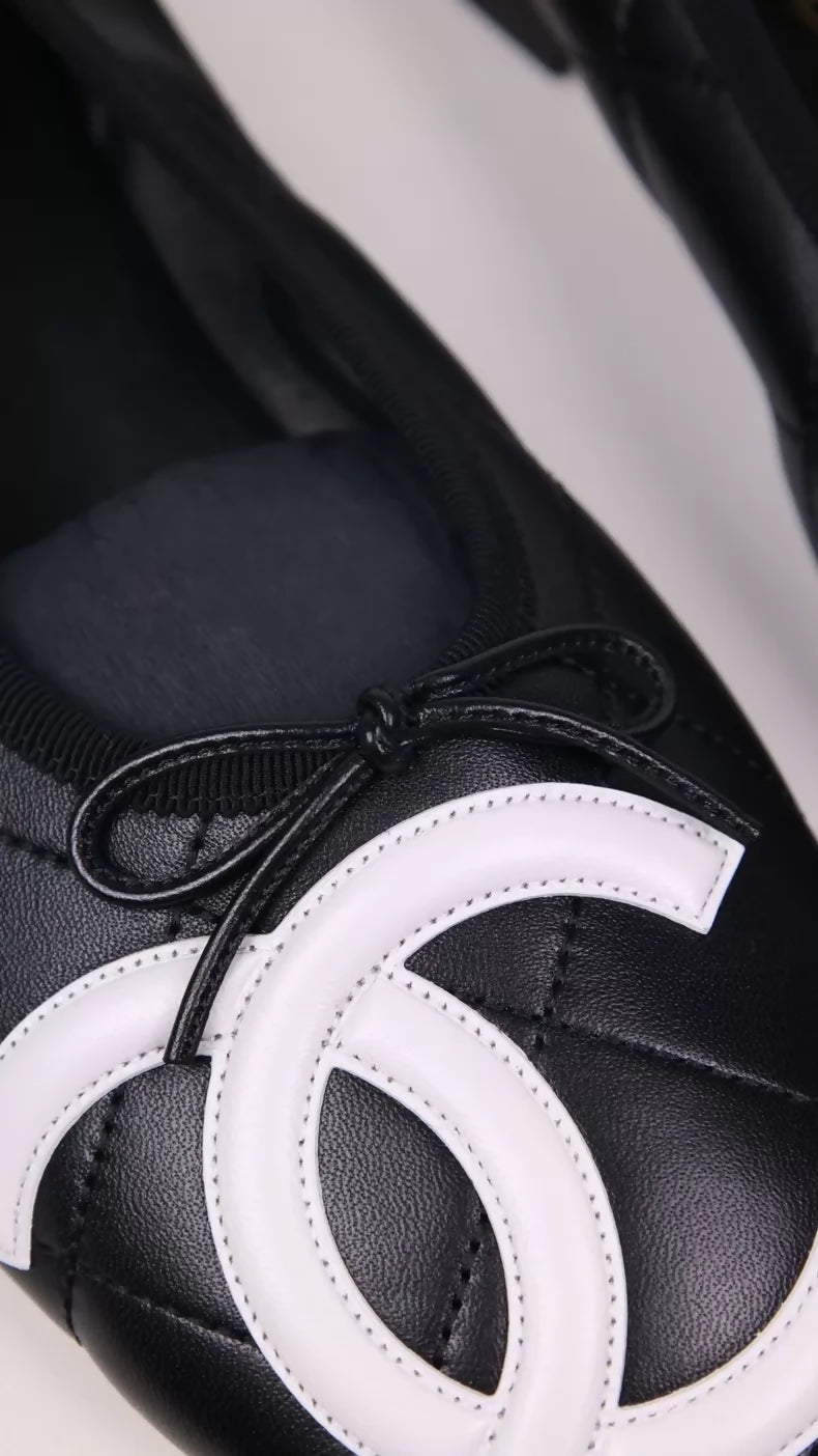 Chanel 26M Coco Beach Black Cambon Ballet Flats