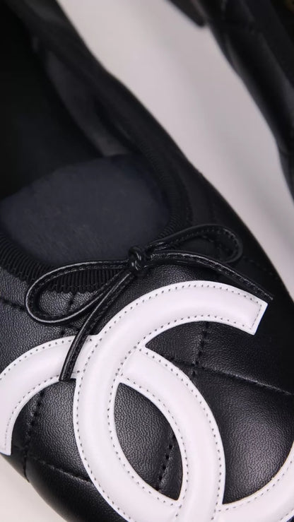 Chanel 26M Coco Beach Black Cambon Ballet Flats