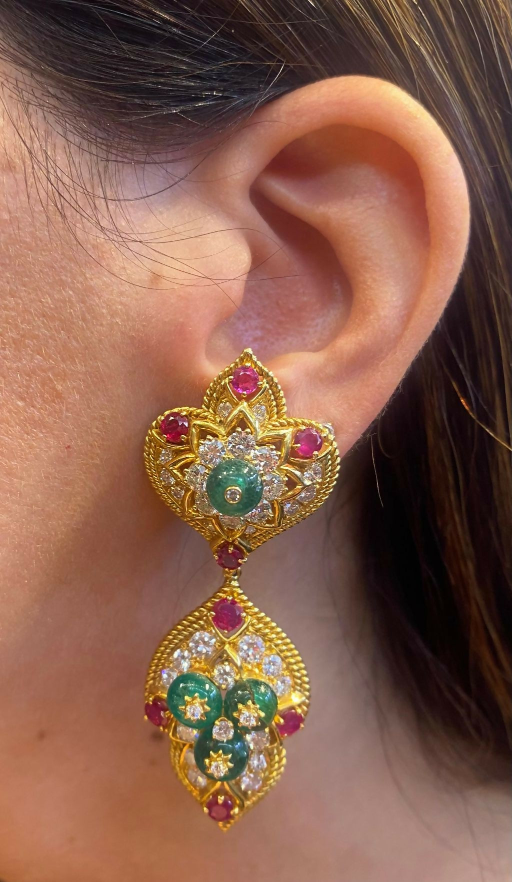 Van Cleef & Arpels Indian Inspired Day & Night Earrings