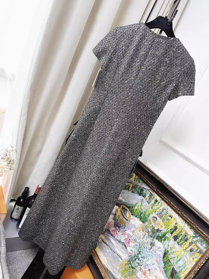 Chanel 21A silver shimmering long dress