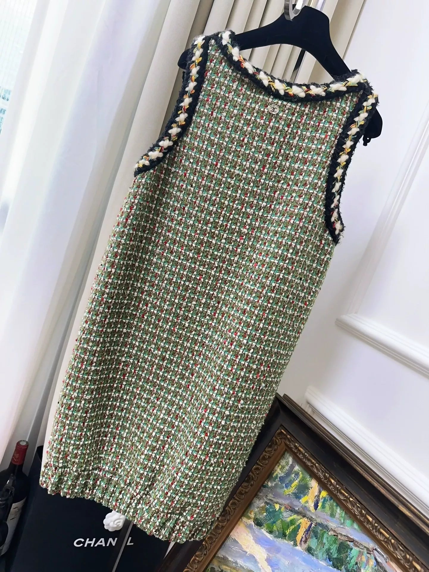 Chanel 23A Green Tweed Dress