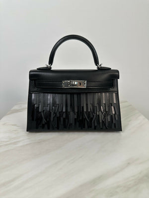 Hermès Kelly 20 Pampilles Black PHW K 2026