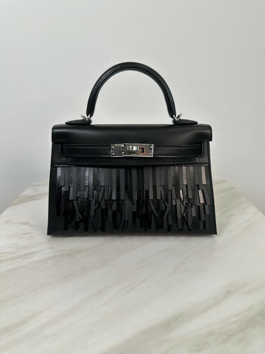 Hermès Kelly 20 Pampilles Black PHW K 2026