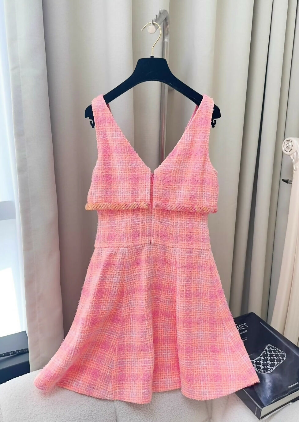 Chanel 24C pink tweed dress