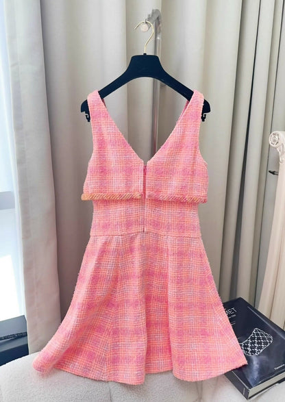 Chanel 24C pink tweed dress