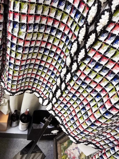 Chanel 25C colourful black and white tweed jacket