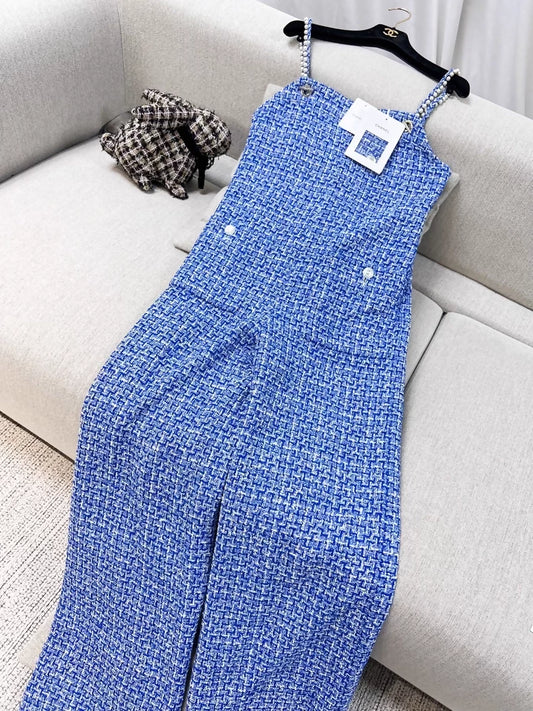 Chanel 23p blue tweed jumpsuit