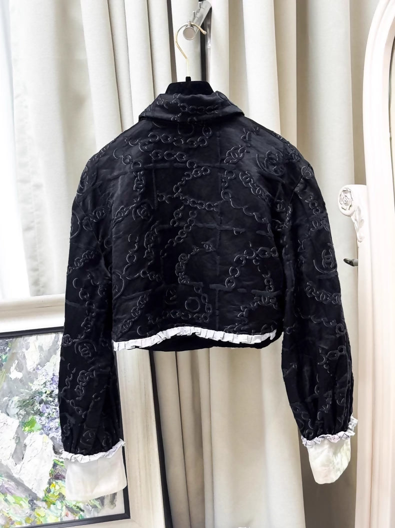 Chanel 22S Velvet Cropped jacket