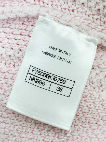 Chanel 23S pink top with camellia logo embroidery