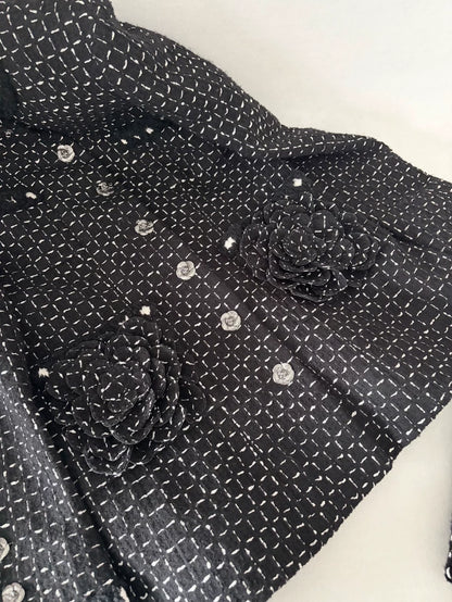 Chanel 23K black and white tweed jacket