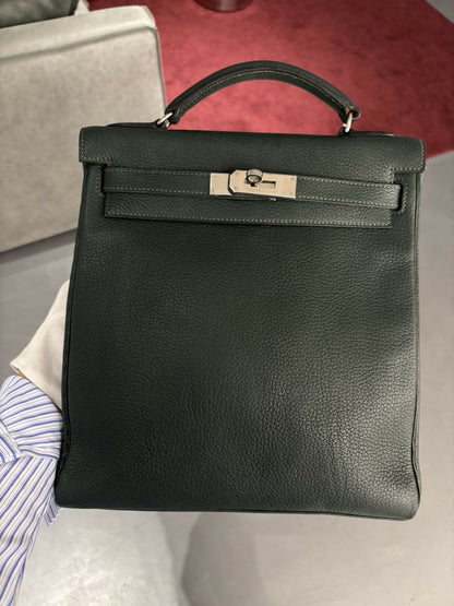 Hermès Kelly Ado GM Backpack Emerald Green Vert Émeraude Square
