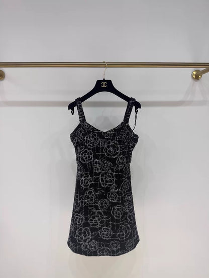 Chanel 22P Black Camellia Dress