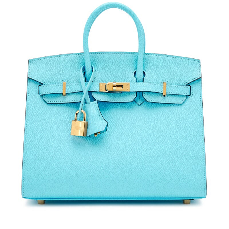 Hermes Birkin 25 Sellier Bleu Celeste Epsom leather Gold Hardware