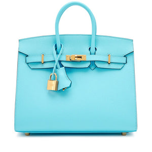 Hermes Birkin 25 Sellier Bleu Celeste Epsom leather Gold Hardware