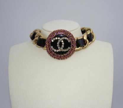 Chanel Vintage 95P Rhinestone Barbie Series Pink Choker