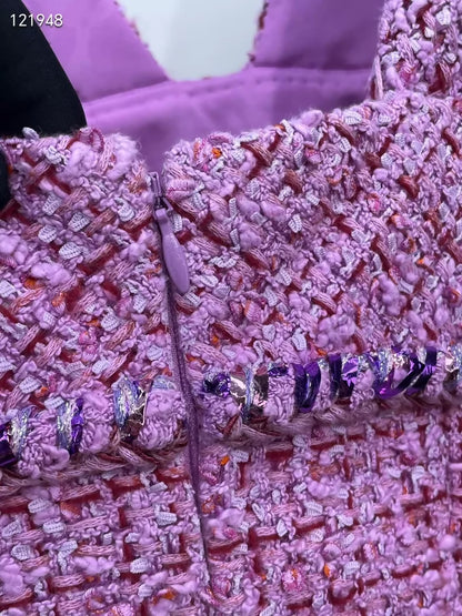 Chanel 22P pink tweed dress