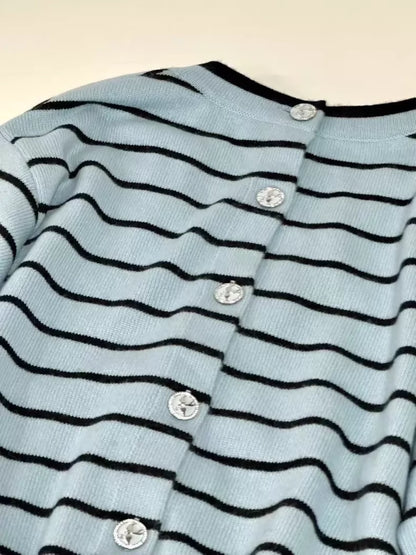 Chanel 25S Blue Cashmere Knit Cardigan