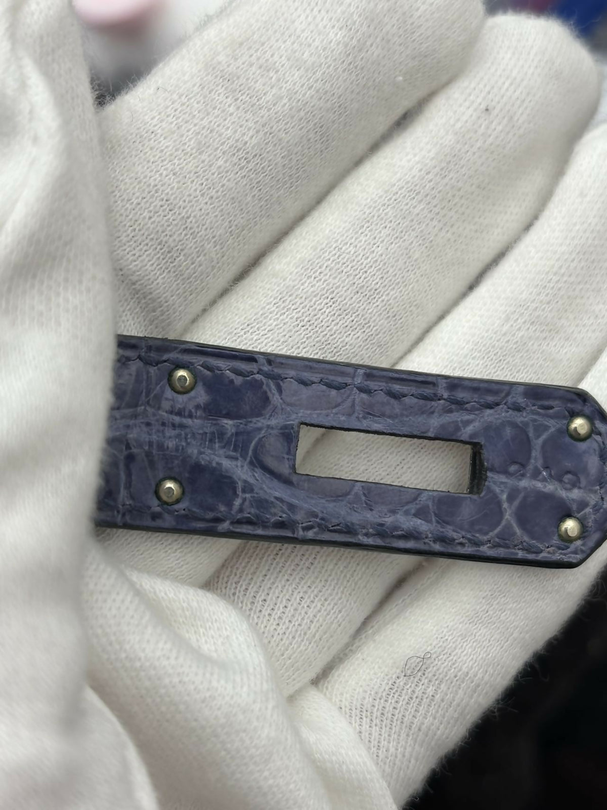 Hermès Birkin 30 Bleu Électrique (7E) Shiny Porosus Crocodile with Hardware Square