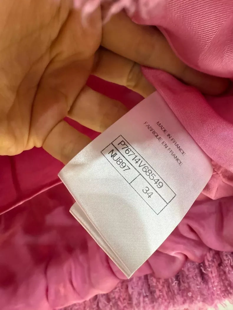 Chanel 24P pink plaid jacket