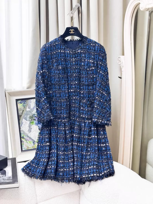Chanel 11P Blue tweed Dress