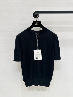 Chanel 26P black knit t-shirt