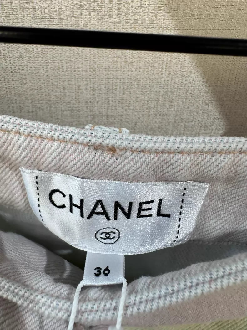 Chanel 24M Pink and Yellow Color Block Jeans