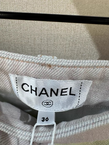 Chanel 24M Pink and Yellow Color Block Jeans