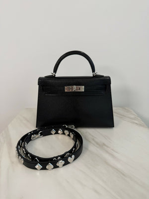 Hermès Kelly 20 Clou de Cœur Black Chèvre PHW G 2026