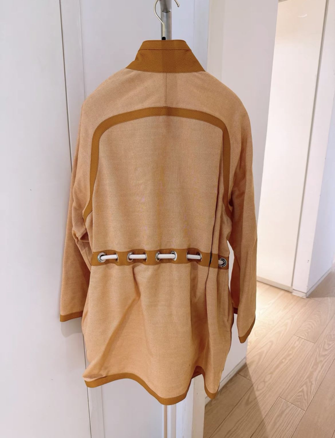 Hermes Leather Cashmere long coat