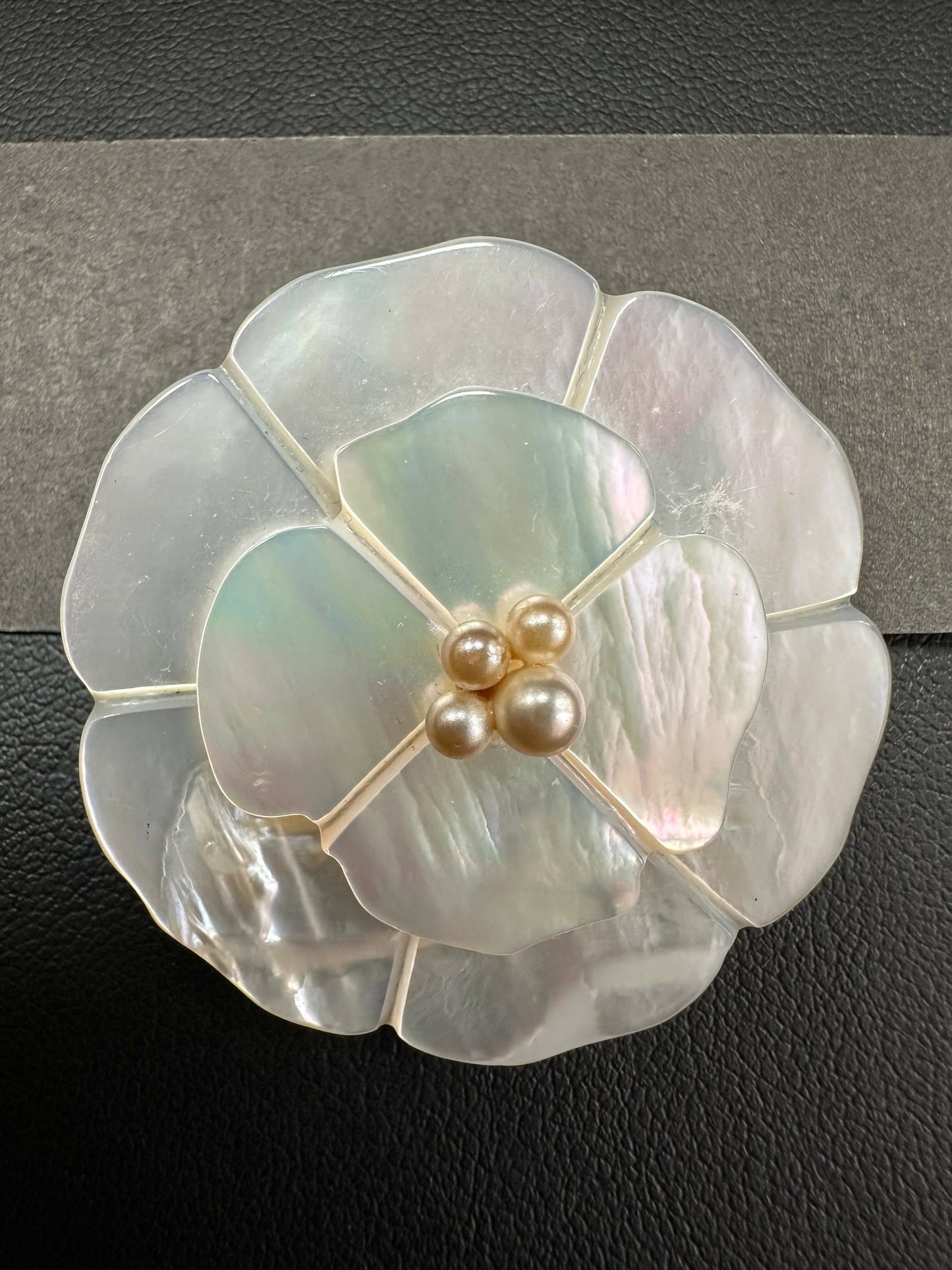 Chanel Vintage 98 Mother-of-Pearl & Imitation Pear Flower Brooch