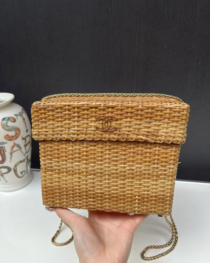 Rare vintage Chanel Bamboo Chain Box Bag