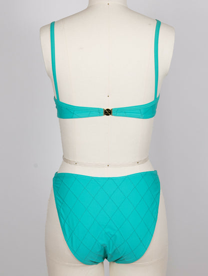 Chanel 1994 Cruise Vintage Teal Logo Quilted Bikini