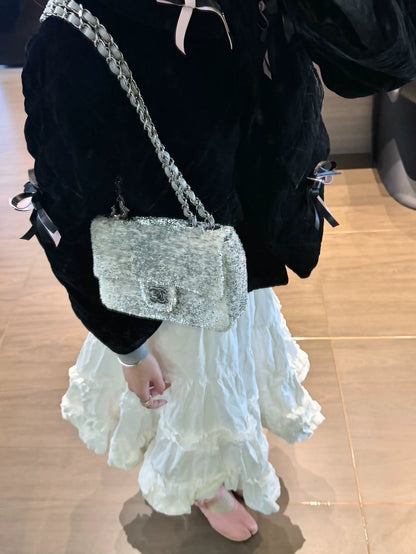 Chanel 2019 White Silver Sequins Mini