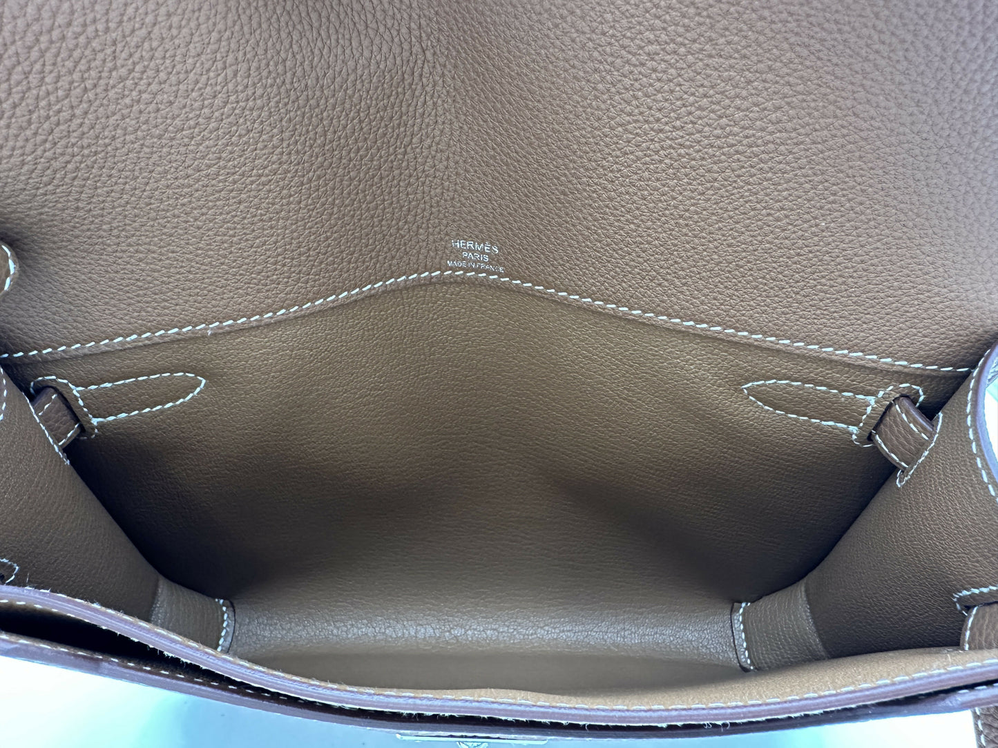 Hermès Kelly Depeches 25 Gold PHW Stamp K