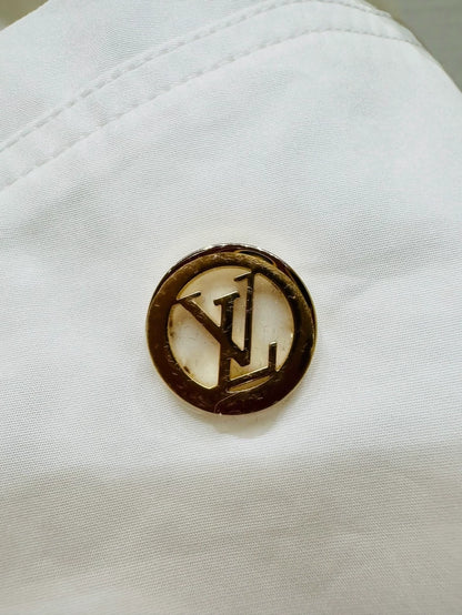 Louis Vuitton white puff sleeve shirt dress