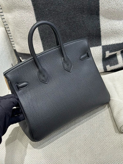 Hermes Birkin 25 black togo leather gold hardware